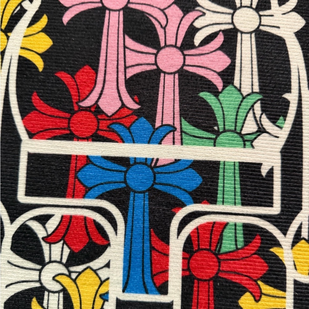 Colorful Floral Cross Graphic Print Top